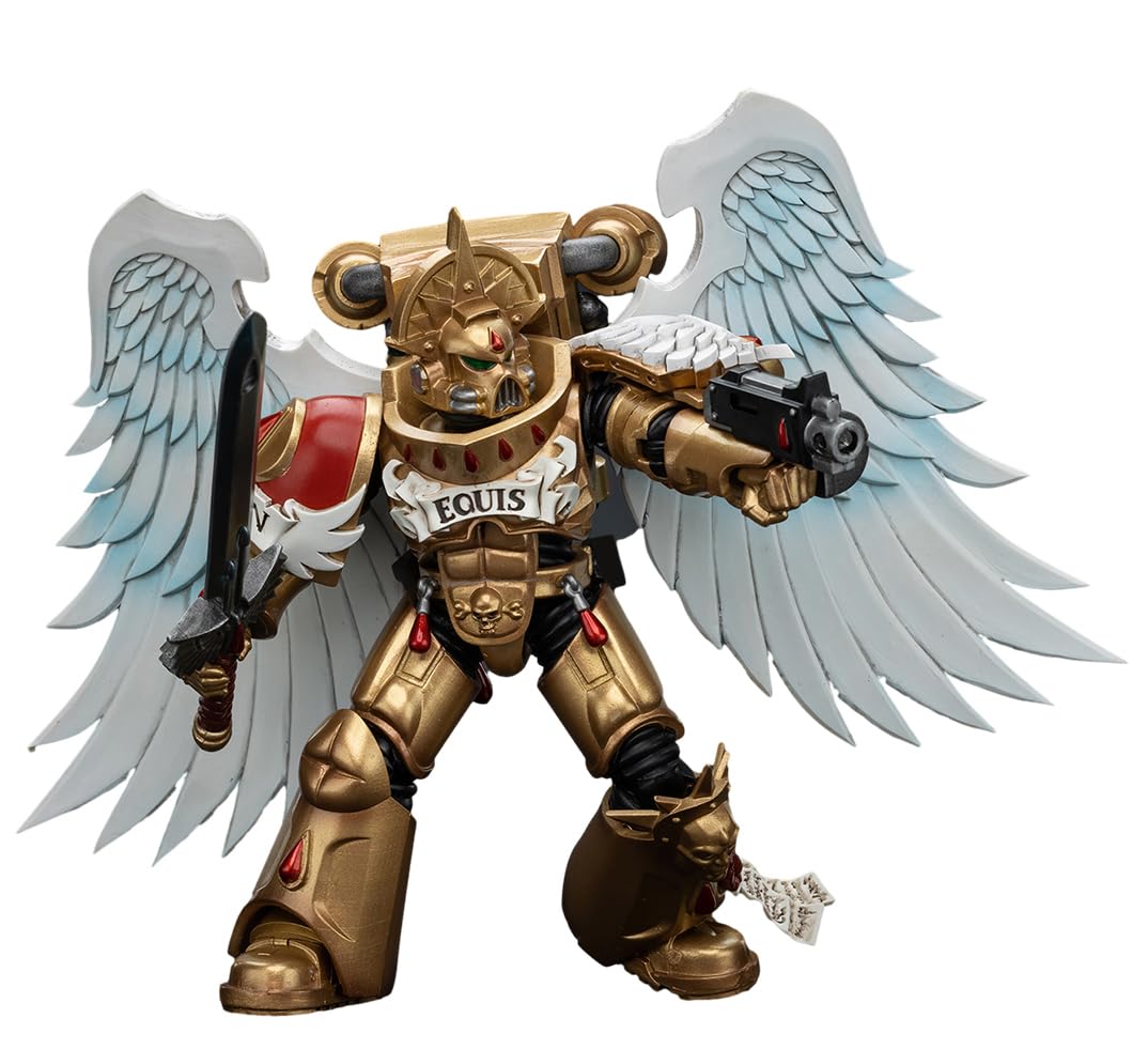 JOYTOY Warhammer 40 000 1/18 Blood Angels Sanguinary Guard with Encarmine decorative replica blade 2 Collection Model Birthday Gift 4.8 Inch JT7066
