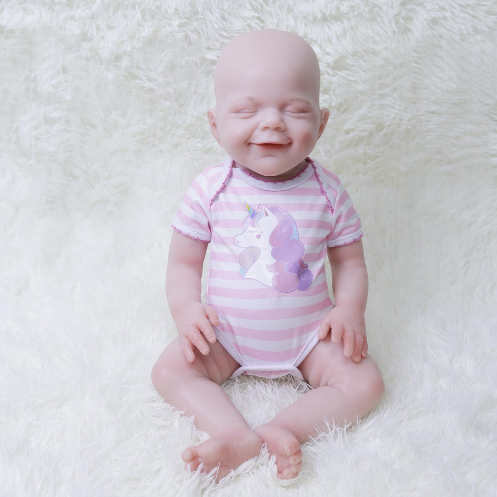 Cazoxdoll 18inch Full Silicone Baby Doll Girl - Realistic Reborn Baby Dolls Silicone Full Body Baby, Birthday Gifts for Girls 6+