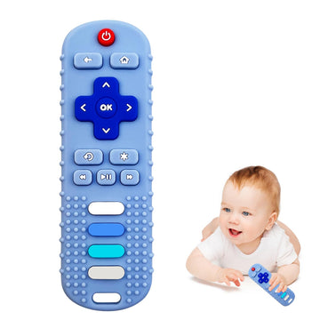 Robbear Baby Teething Toys, Food Grade Silicone Teethers For Babies 3 6 12 18 Months, Tv Remote Shape Infant Chew Toys For Boys 