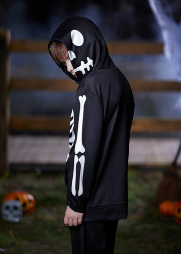 Besserbay Halloween Boys Skeleton Bone Printed Sweatshirt Hoodie Set Skull Hoodies Pants Set 6 Years