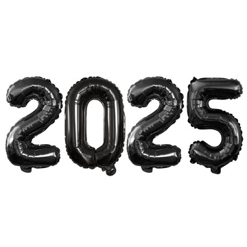 Goer 2025 Foil Number Balloons For 2025 New Year Eve Festival Party Supplies Graduation Decorations (Black,16 Inch)