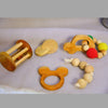 New Born Gift Set (Koalateething Bracelet, Holding Ring Rattle, Grasping Teether, Butterfly Neem Teether,Interlocking Disc) (Car