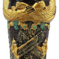 Gifts & Decor Ebros Egyptian King Tutankhamun Pharaoh Sarcophagus Coffin With Mummy Figurine Set 4' Long Egyptian Pharaoh Tombstone Historical Sculpture