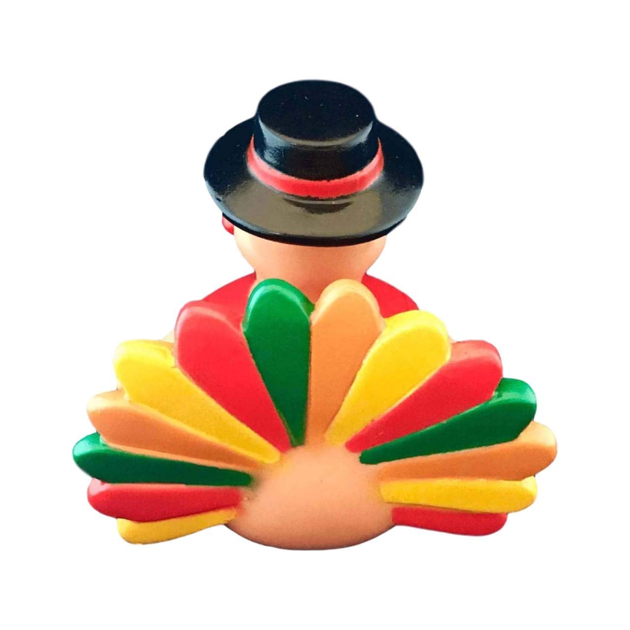 3' Thanksgiving Turkey Rubber Duck [Floats Upright] - Baby Safe Bathtub Bathing Toy