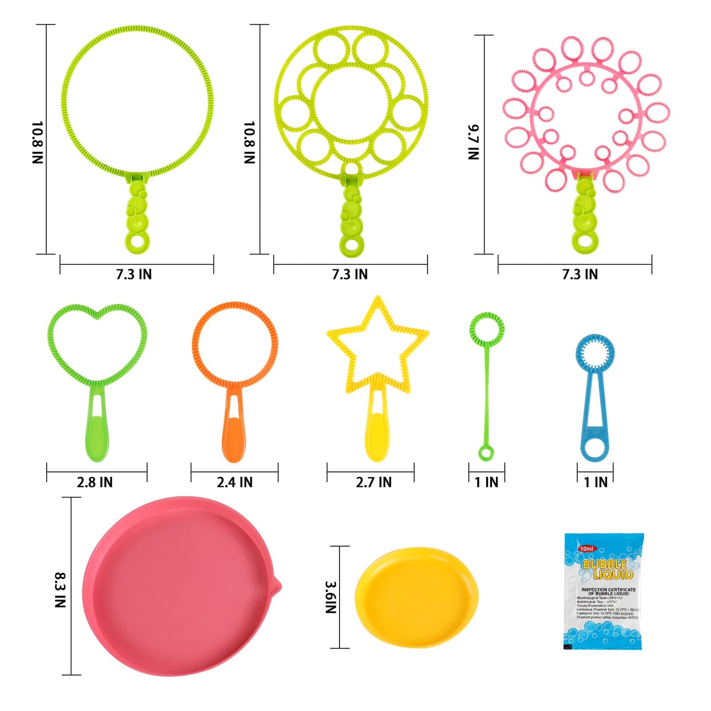 Bubble Wands kit Party Favors for Kids Bulk Toys Party Supplies Christmas Birthday Wedding Bath Time Gifts for Boys Girls (Vario