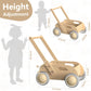 Wooden Baby Walker, Push And Pull Learning Walking Toys For Babies Infants To Toddler, Walker With Wheels For Boys Girls, Gift F