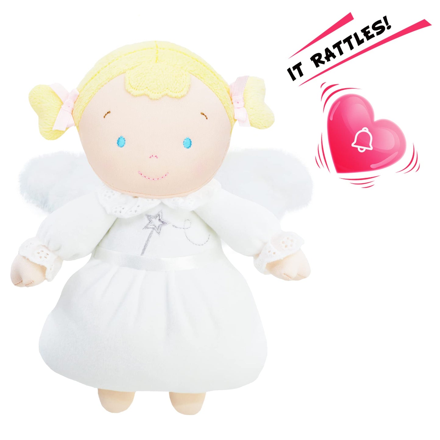 June Garden 9" My First Angel Doll Aniela - Soft Plush Baby Doll for Infants and Toddlers - Ideal Gift - Polyester, Angel Color