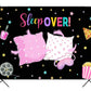 Mocsicka Sleepover Backdrop For Girls Pajama Pillow Fight Party Decoration Pink Pajama Slumber Party Banner Background Photograp