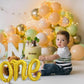 Toniful Gold One Balloons Banner, 42*16 Inch Mylar Foil Script / Cursive Letter One Sign Banner Balloon Bunting Reusable Ecofrie