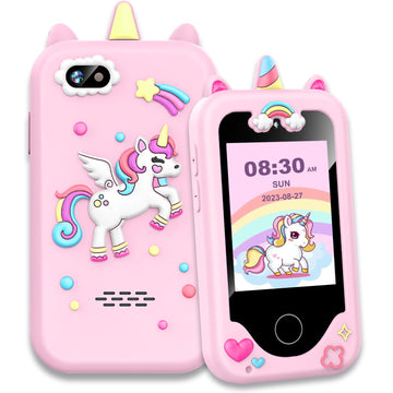 Nikuku Kids Phone for Girls, Kids Smart Phone Christmas Birthday Gifts for Girls Age 3-8, Toddler Touchscreen Pretend Play Phone
