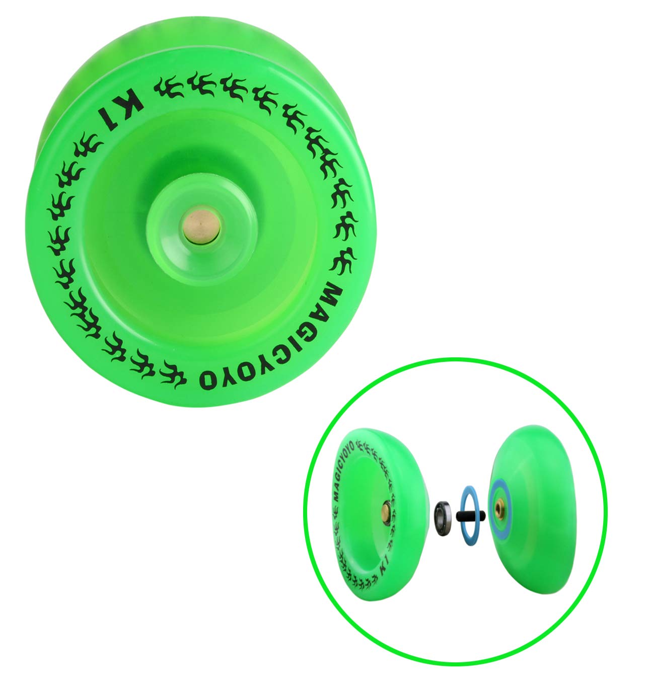 Pack Of 3 Beginner Yoyos For Kids, Magicyoyo K1-Plus Responsive Yoyos With 3 Yoyo Gloves, 3 Yoyo Bags, 18 Strings, All In A Gift