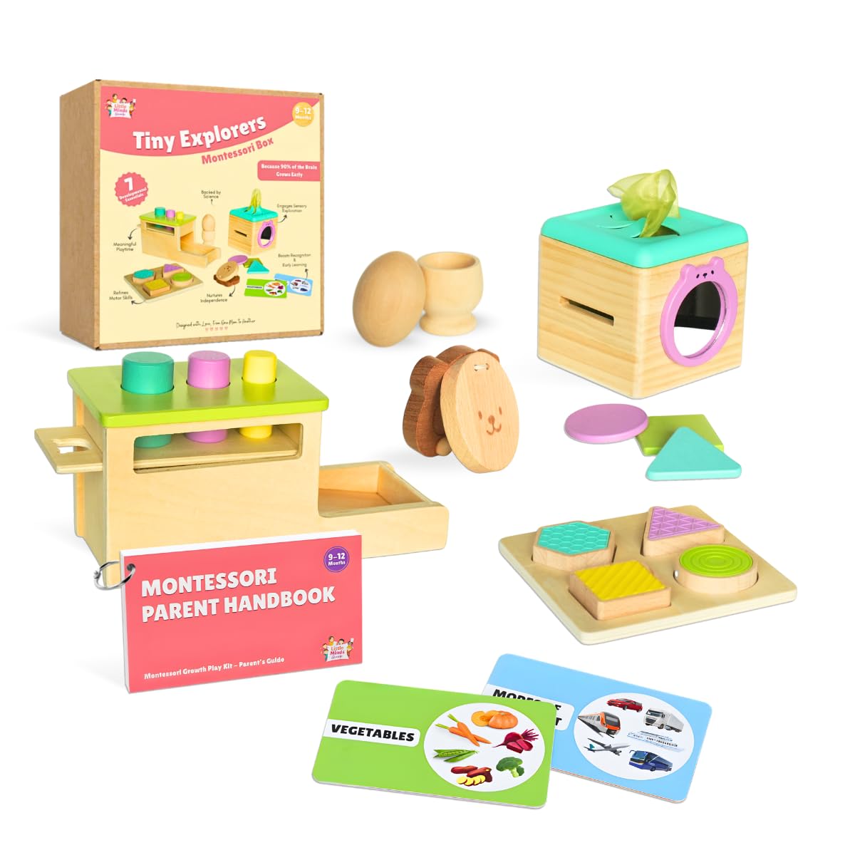 Tiny ExplorerS Montessori Kit (912 Months) | Baby Sensory & Motor Skill Development Toys | Fine Motor, Coordination & Cognitive