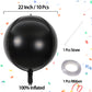 Kalor 10 Pcs 22 Inch Black Mylar Balloons, Large 4D Giant Round Foil Balloon Big Mirror Metallic Balloons For Birthday Party Baby Shower Gender Reveal Supplies