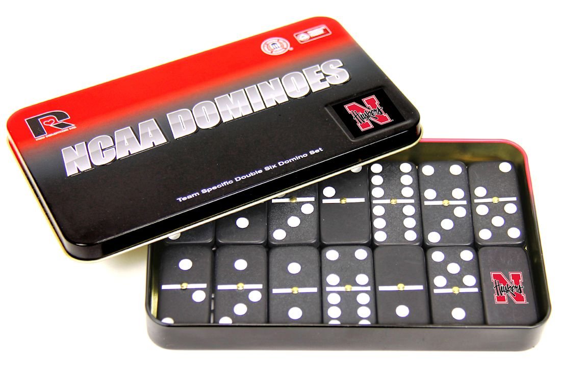 Ncaa Nebraska Cornhuskers Domino Set In Metal Gift Tin