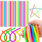 Estimable 100 Pcs Colorful Stretchy Fidget Strings Sensory Toys, Carnival Prizes Fidget Stress Relief Toy For Classroom Prize Children Gift Birthday Party Favors Kids 4-8 8-12