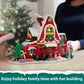 GEVINST Christmas House Building Blocks Set with LED Light, 1301 Pieces, Red Christmas Village House, Advent Calendar Toy for All Ages