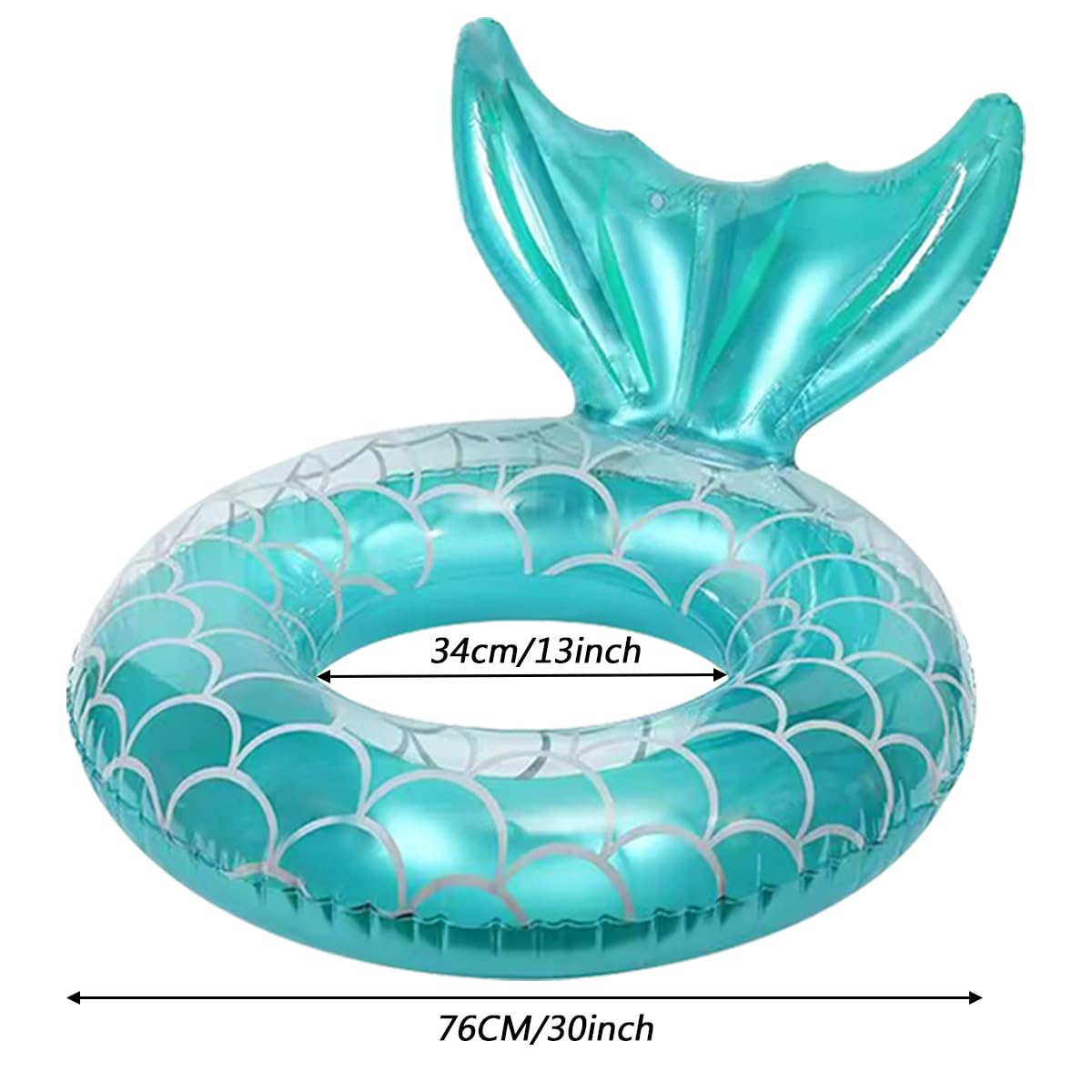 Audaisyly Swimming Ring for Adults, Inflatable Pool Floats Swim Tube Raft Toy with Fruits Mermaid Decorations Summer Water Fun L