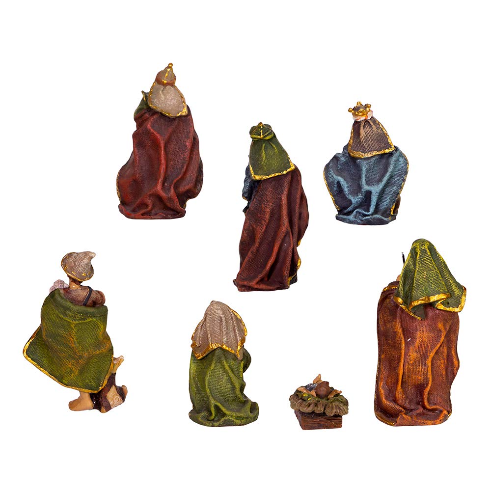 Kurt S. Adler Kurt Adler 3.5-Inch Resin, 7-Piece Nativity Set, Multi For Christmas