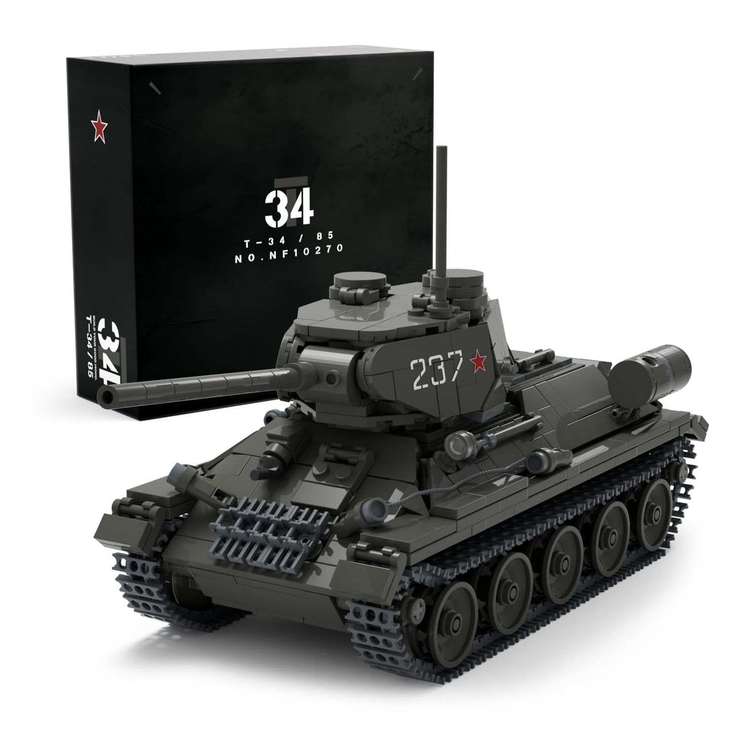 Nifeliz T34/85 Tank, Ww2 Military Tank Building Set For Adults, Collectible Army Model To Build And Display, Gift Ideal For Military Fans (818 Pcs, Nf10270)