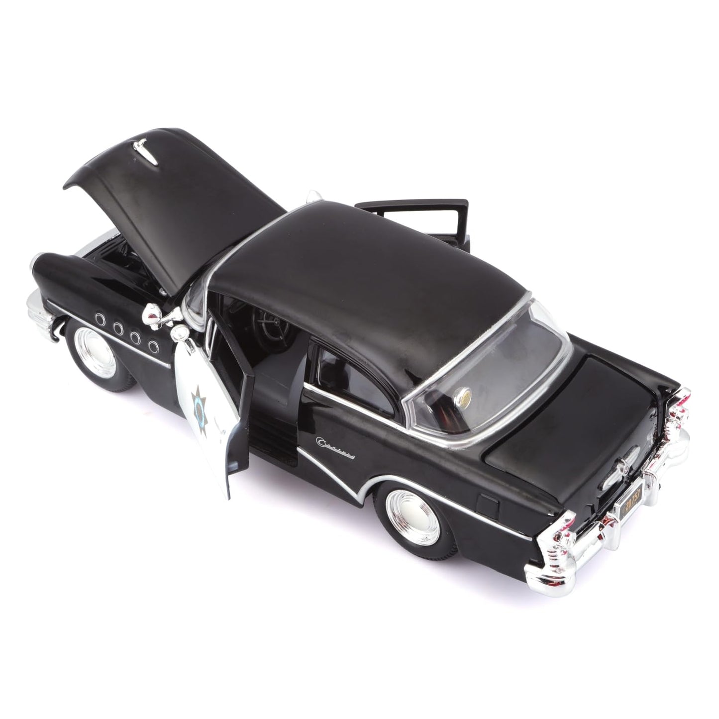 1955 Buick Century Police Car Black and White 1/26 Diecast Model Car by Maisto