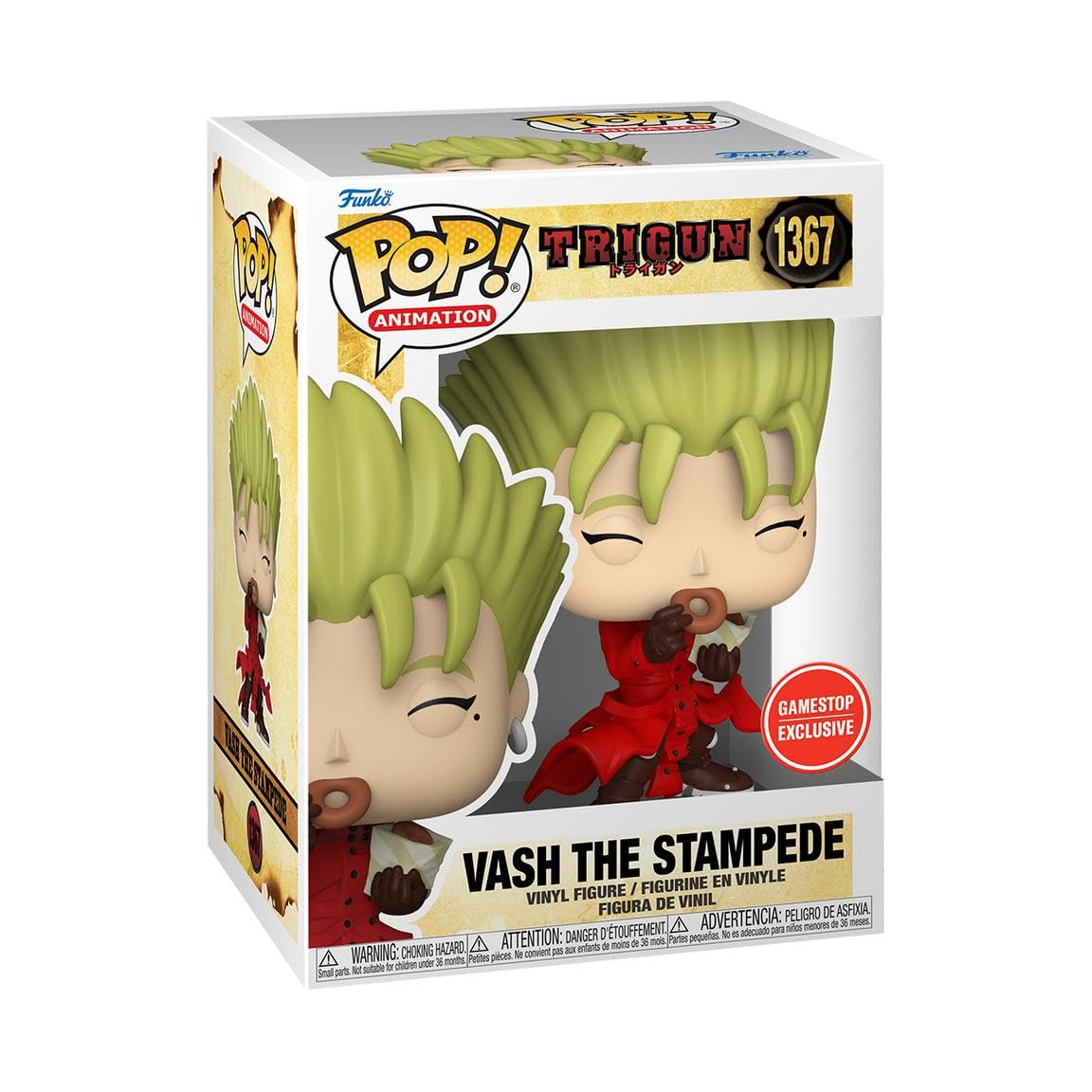 Funko Pop Animation: Trigun - Vash The Stampede W/Donuts Figure (Gamestop Exclusive)