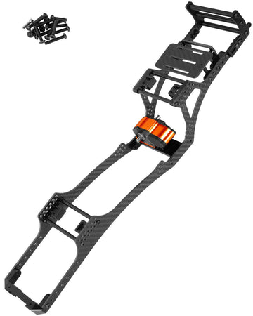 RCMYou RC Carbon Fiber Frame Chassis w/Gearboxes Upgrades Part for 1/10 Axial SCX10 SCX10 II 90046 90047 RC Crawler Car,Orange