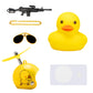 Wonuu Rubber Duck Car Ornaments Cool Yellow Duck Car Dashboard Decorations Squeaky Glasses Duck With Propeller Helmet For Car Ccessories Dashboard (Duckling-Yellow G)