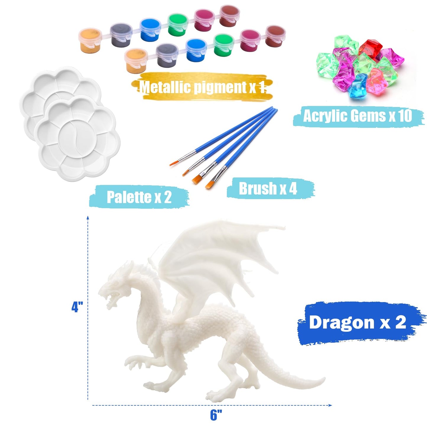 Solday Dragon Toys Painting Kits For Kids Arts And Crafts Ages 3 6 5 7 9 12 Boys Girls To Make Your Own Paintable Figurines Meta