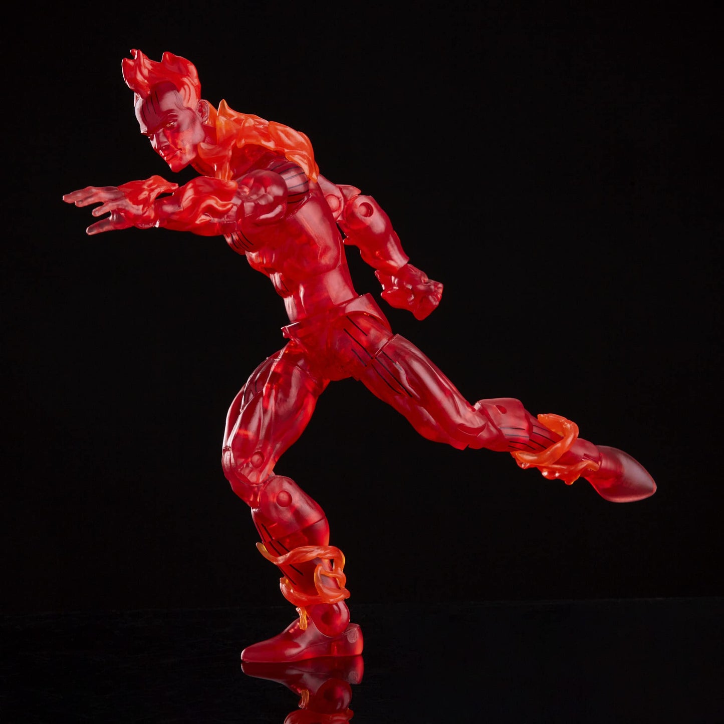 Marvel Hasbro Legends Series Retro Fantastic Four The Human Torch 6-Inch Action Figure Toy, Includes 5 Accessories