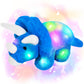 Glow Guards Musical Triceratops Plush Toy - 16'' LED Night Light, Soft Blue Dinosaur for Kids, Ideal Birthday Gift