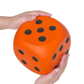 Giant 5.9 Inches Kawaii Foam Dice: A Fun-Filled, Educational Toy for Game Nights and Learning Sessions (Lucky Orange)