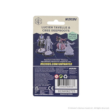 Wizkids Critical Role Unpainted Miniatures: Lucien Tavelle & Cree Deeproots Figures