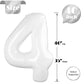 White 4 Balloon, Translucent Number Balloons 40 Inch, 4Th White Party Decorations, Four Large Numbers For Party Decor, Number 4