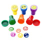 LUCKYBIRD Self Inking Smiley Stamps Set, 6 Count, Plastic, Blink & Goofy Color