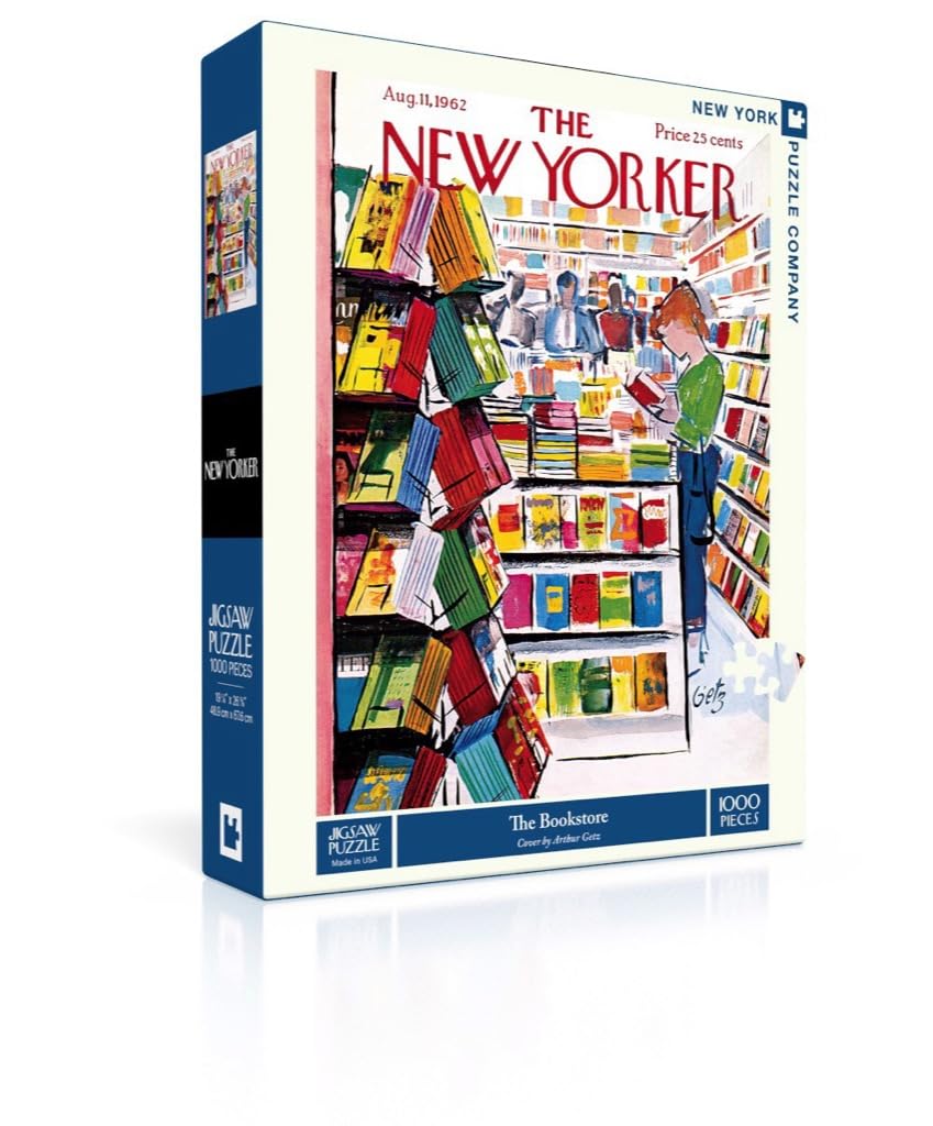 New York Puzzle Company 1000 Piece Jigsaw Puzzle - The Bookstore by Arthur Getz, Cardboard Construction