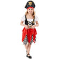 Wizland Girls Pirate Costume Deluxe Buccaneer Princess Dress for Kids with dress hat pouch earring coins Gems decorative replica blade and eye-patch 5-6years