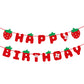 Meetingu Strawberry Happy Birthday Banner, Glitter Strawberry Birthday Party Decoration For Kids Girls Strawberry Birthday Theme