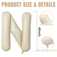 40 Inch Cream Letter Balloons, Large N Letter Balloons Foil Helium Balloons, Mylar Big Single Alphabet N Balloons, Cream Balloon