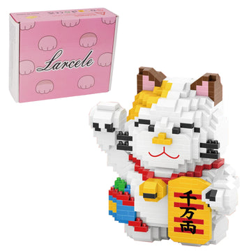 Larcele Cat Micro Building Blocks Pet Mini Building Toy Bricks,1163 Pieces Kljm-02 (Fortune Cat,Model 4569)
