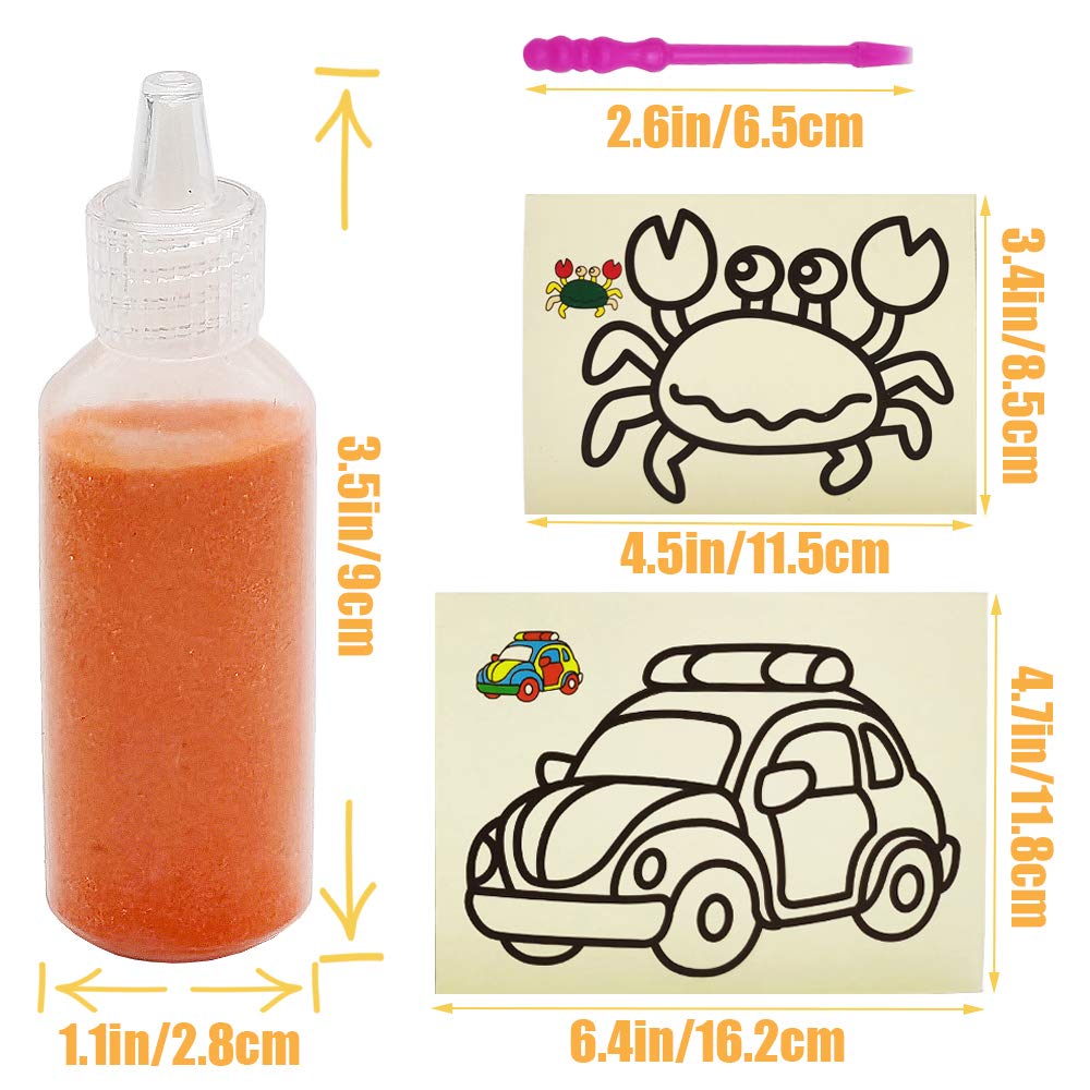 Zddaoole 32 Pcs Art Sand Kits,12 Color Art Sand Kit Scenic Sand With 20 Sheets Sand Art Painting Cards Set,Diy Sand Arts And Cra