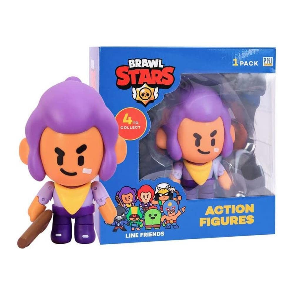 P.M.I. Brawl Stars Action Figure | One Of Four 6.7-Inch-Tall Collectibles | Brawl Stars Toys, Gift For Video Gamer | Shelly With Boomstick | Ofically Licensed Toy Figure - Articulated