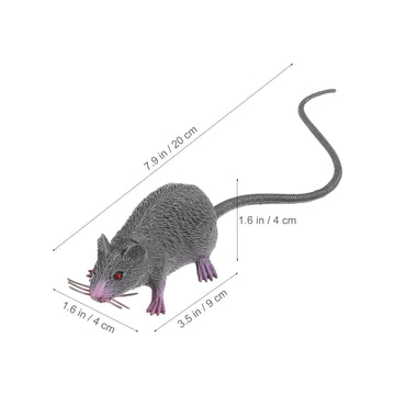 Happyyami 2Pcs Plastic Halloween Rat, Realistic Mouse Toy For Decoration, Prank, Party, Black, Gray