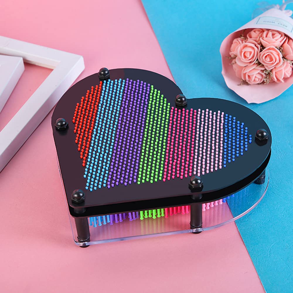 3D Pin Art Intellectual Fun Toy Rainbow Pin Art Palm Board Extra Large(8.5 X8 Inches) Arouse Sense Of Imagination Innovative Boundless Creativity