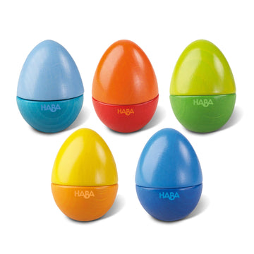 Haba Fun With Sounds Wooden Eggs – Easter Basket Stuffers For Toddlers & Kids – 5 Acoustic Sounds, Montessori Sensory Toys, Easter Gifts, Made In Germany For 2 Yrs+