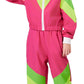 Sizgaroot 80S 90S Retro Windbreaker Set Girls Workout Costume Outfit Track Suit For Girls (Pink, 11-12 Years)