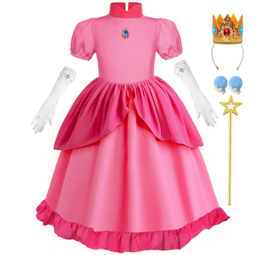 Itvti Pink Costume For Girls Kids Dresses Halloween Fancy Dress Up Outfit For Cosplay With Accessories, Pink, 3-4 Years(Tag 110)