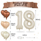 Biapian 40 Inch Cream Number 18 Balloons, 8Pcs Large Foil Number 1 & 8 Balloons With 18'' Cream White Heart Balloon Helium For 1