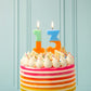 Talking Tables Orange and Blue Number 3 Candle for Cakes | Colourful Birthday Cake Topper Decorations for Kids Party, Boys 13th,