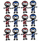 Set of 2 Inflatable 24 NINJAS/PARTY Decorations/INFLATES/Toys/Red/Blue/DECOR