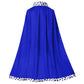King Costume For Kids Robe Crown Scepter Set Boys Royal Prince Cape Dress Up Cosplay Blue